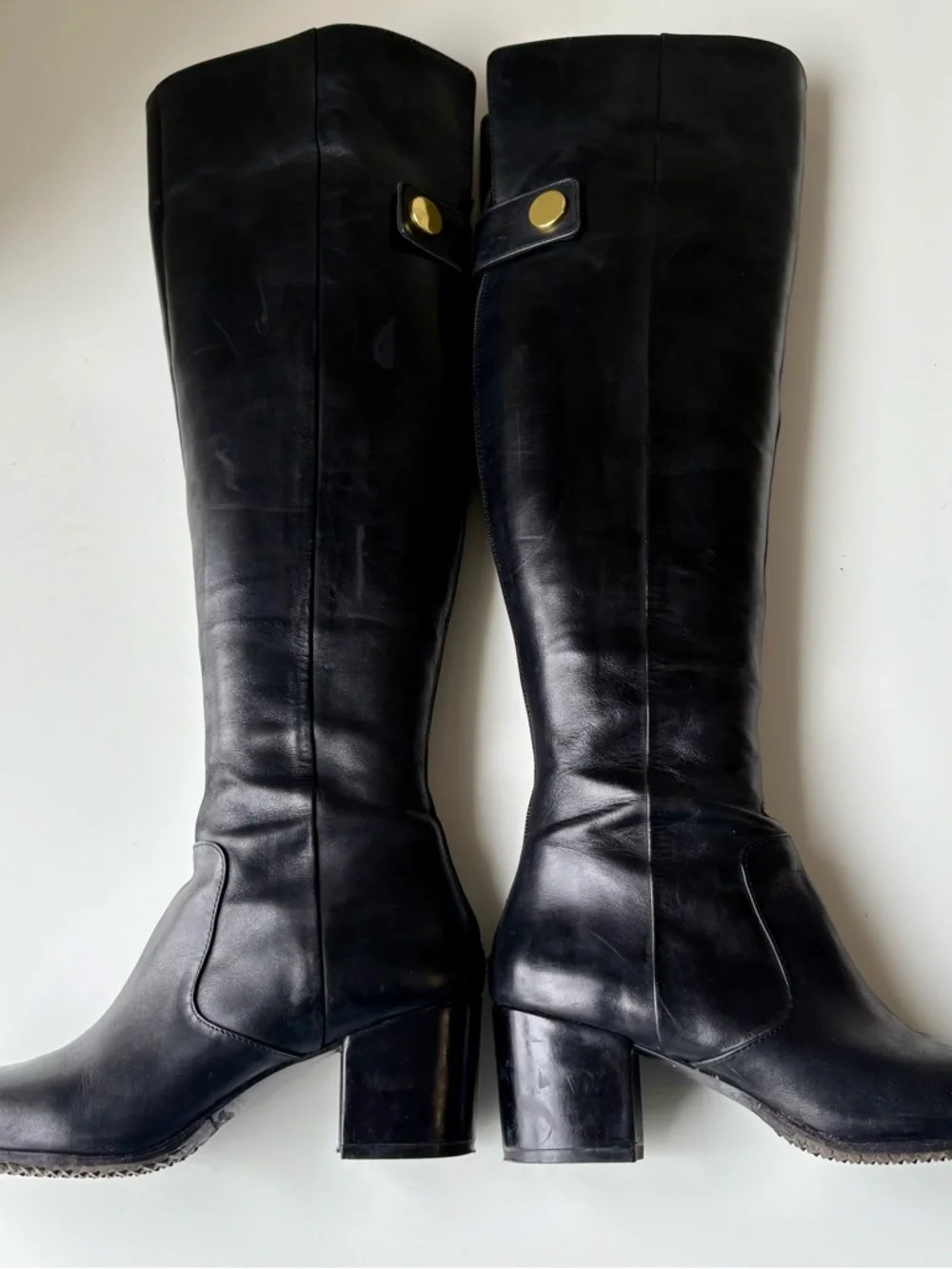 NINE WEST Black Over-the-Knee Leather Boots 6.5 - Picture 3 of 9